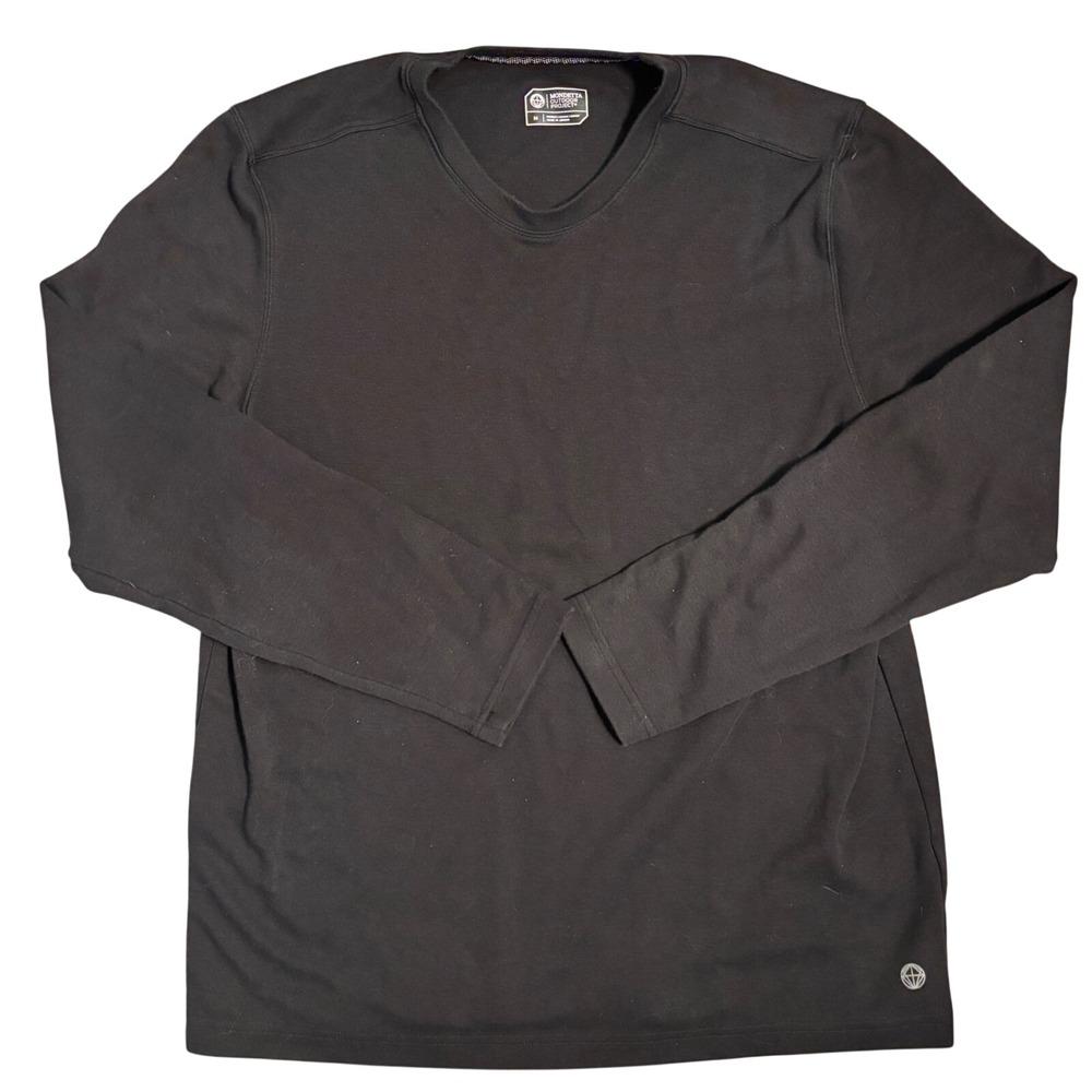 Mondetta Outdoor Project Long Sleeve Shirt Size Medium Black V-Neck Activewear